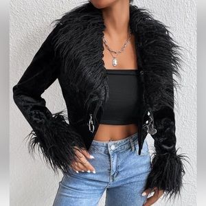Furry buckle jacket